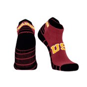 USC Trojans Cardinal and Black Tab Ankle Sock